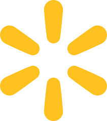 Logo Walmart composé de 6 rectangles à coins courbés jaune qui forme un cercle vide au milieu.